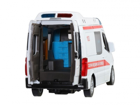 Фото Машина "АВТОПАНОРАМА" Mercedes Sprinter "Скорая помощь", белый, 1/32, в/к 18*9*13,5 см | Инномарт