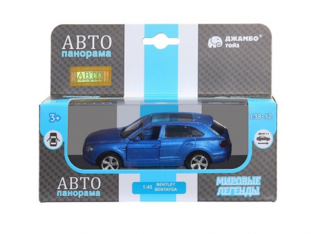 Фото Машина "АВТОПАНОРАМА" BENTLEY BENTAYGA, синий, 1/45, инерция, в/к 17,5*12,5*6,5 см | Инномарт