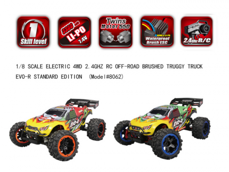 Фото Радиоуправляемая трагги Remo Hobby EVO-R TWINS MOTOR (зеленая) 4WD 2.4G 1/8 RTR | Инномарт