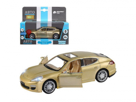Фото Машина "АВТОПАНОРАМА" Porsche Panamera S, золотой, 1/32, свет, звук, инерция, в/к 17,5*13,5*9 см | Инномарт