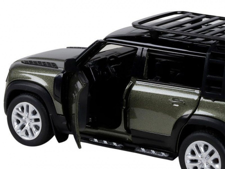 Фото Машина "АВТОПАНОРАМА" Land Rover Defender 110, 1/32, зеленый, свет, звук, в/к 17,5*13,5*9 см | Инномарт