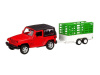 Машина "АВТОПАНОРАМА" Jeep Wrangler c прицепом, 1/43, открываются передние двери, инерция, в/к