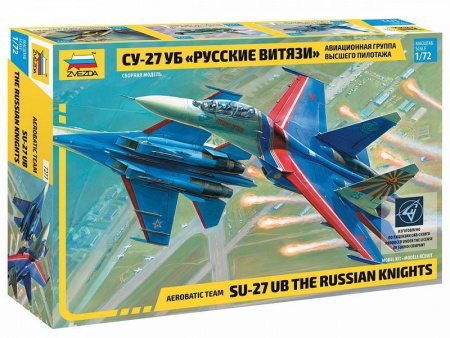 Фото Сборная модель ZVEZDA Авиационная группа высшего пилотажа Су-27УБ "Русские витязи", 1/72 | Инномарт