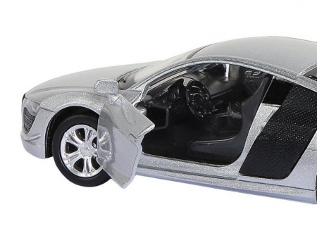 Фото Машина "АВТОПАНОРАМА" Audi R8 GT, серебро, 1/43, инерция, в/к 17,5*12,5*6,5 см | Инномарт