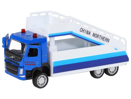 Фото Машина "АВТОПАНОРАМА" VOLVO FM "Пассажирский трап", синий, 1/72, инерция, в/к 17,5*13*6,5 см | Инномарт