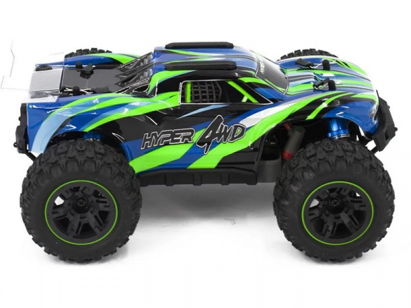 Радиоуправляемый монстр MJX Hyper Go 16108 (зеленый) 4WD 2.4G LED 1/16 RTR | Инномарт