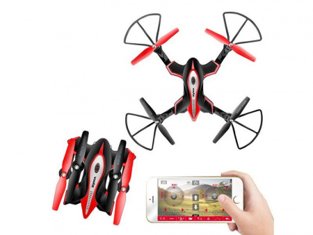 Фото Р/У квадрокоптер Syma X56W Folding Wizard с FPV трансляцией Wi-Fi, барометр, 2.4G RTF | Инномарт