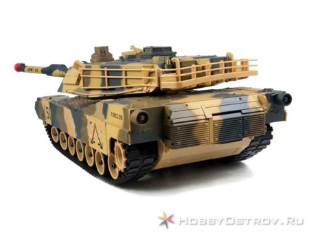 Фото Р/У танк Huan Qi 1:28 M1A2 Abrams, 27/40МГц, стреляет шариками | Инномарт