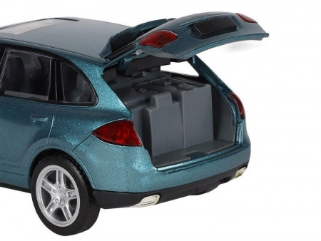 Фото Машина "АВТОПАНОРАМА" Porsche Cayenne S, голубой, 1/32, свет, звук, инерция, в/к 17,5*13,5*9 см | Инномарт