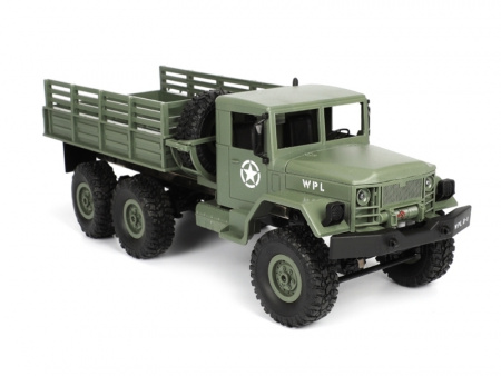 Фото Радиоуправляемая машина WPL B-16R военный грузовик (серый) 6WD 2.4G 1/16 RTR | Инномарт