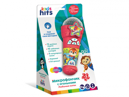 Фото Музыкальная игрушка Kids Hits Микрофончик с огоньками Любимые хиты | Инномарт