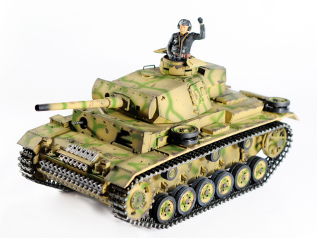 Фото Р/У танк Taigen 1/16 Panzerkampfwagen III (Германия) дым, свет V3 2.4G RTR камуфляж | Инномарт