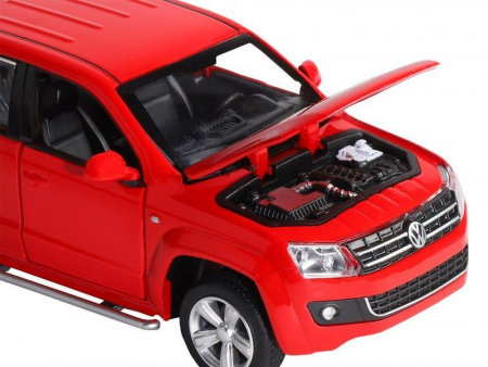 Фото Машина "АВТОПАНОРАМА" Volkswagen Amarok, красный, 1/30, свет, звук, инерция, в/к 20*10*11 см | Инномарт