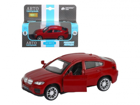 Фото Машина "АВТОПАНОРАМА" BMW X6, красный, 1/43, инерция, в/к 17,5*12,5*6,5 см | Инномарт