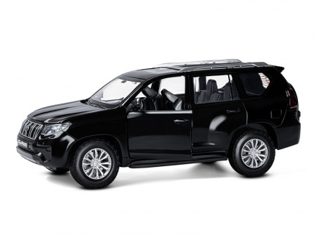 Фото Машина "АВТОПАНОРАМА" Land Cruiser Prado, 1/24, черный, свет, звук, в/к 24,5х12,5х10,5 см | Инномарт
