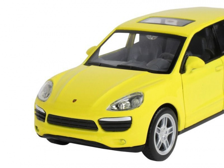 Фото Машина "АВТОПАНОРАМА" Porsche Cayenne S, желтый, 1/32, свет, звук, инерция, в/к 17,5*13,5*9 см | Инномарт