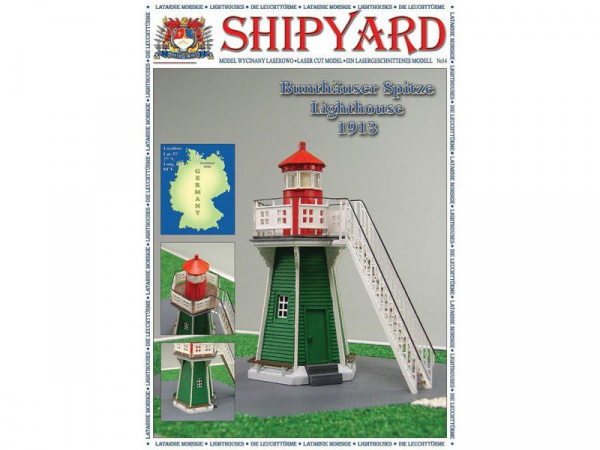 Сборная картонная модель Shipyard маяк Lighthouse Bunthauser Spitze (№24), 1/72