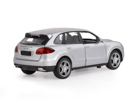 Фото Машина "АВТОПАНОРАМА" Porsche Cayenne S, серебряный, 1/32, свет, звук, инерция, в/к 17,5*13,5*9 см | Инномарт