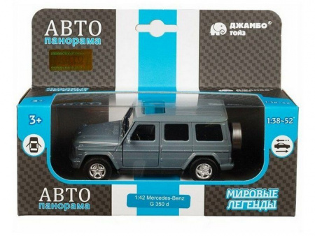 Фото Машина "АВТОПАНОРАМА" Mercedes-Benz G350d, серый, 1/42, инерция, откр. двери, в/к 17,5*12,5*6,5 см | Инномарт