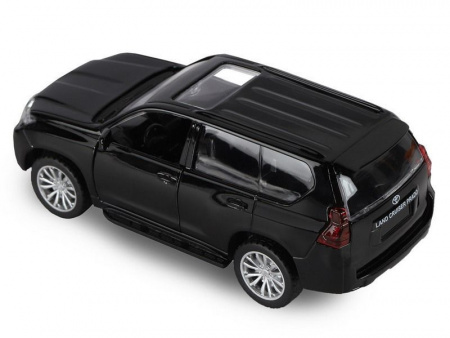 Фото Машина "АВТОПАНОРАМА" Land Cruiser Prado, черный, 1/42, инерция, в/к 17,5*12,5*6,5 см | Инномарт