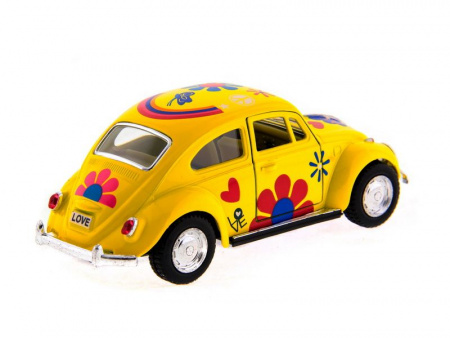 Фото Машина Kinsmart 1967 Volkswagen Classical Beetle with printing инерция (1/12шт.) 1:32 б/к | Инномарт