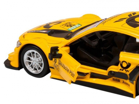 Фото Машина "АВТОПАНОРАМА" BMW M4, 1/44, желтый, инерция, откр. двери, в/к 17,5*12,5*6,5 см | Инномарт