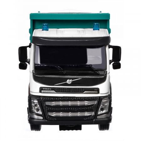 Фото Машина "АВТОПАНОРАМА" Volvo самосвал, зеленый, 1/50, свет, звук, в/к 28*14*10 см | Инномарт
