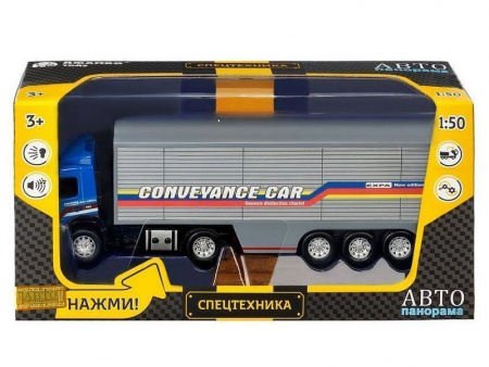 Фото Машина "АВТОПАНОРАМА" Volvo, синий, 1/50, свет, звук, в/к 28*14*10 см | Инномарт