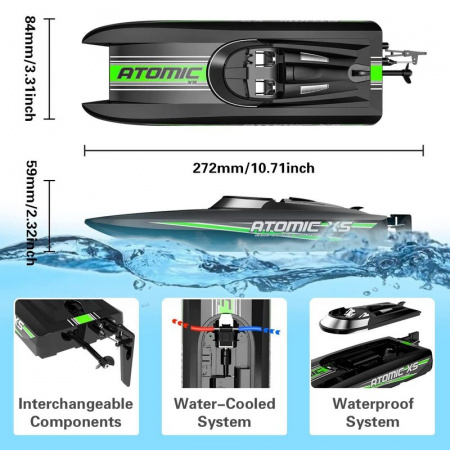 Фото Радиоуправляемый катер Volantex RC AtomicXS черный 2.4G LiPo RTR | Инномарт