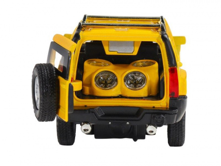 Фото Машина "АВТОПАНОРАМА" Hummer H3, желтый, 1/32, свет, звук, инерция, в/к 17,5*13,5*9 см | Инномарт