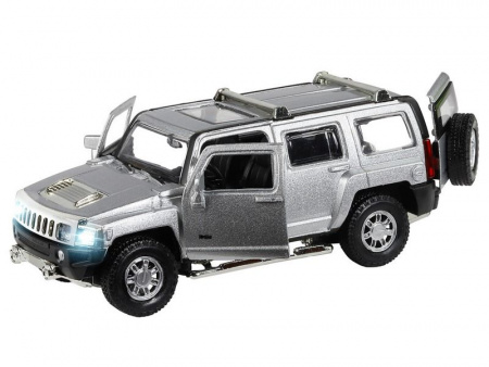 Фото Машина "АВТОПАНОРАМА" Hummer H3, серебряный, 1/32, свет, звук, инерция, в/к 17,5*13,5*9 см | Инномарт
