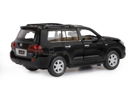 Фото Машина "АВТОПАНОРАМА" Lexus LX570, черный, 1/32, свет, звук, инерция, в/к 17,5*13,5*9 см | Инномарт