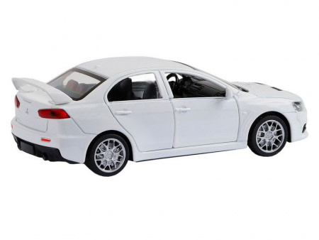 Фото Машина "АВТОПАНОРАМА" Mitsubishi Lancer Evolution, белый, 1/41, откр. двери, в/к 17,5*12,5*6,5 см | Инномарт