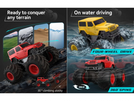 Фото Радиоуправляемая машина-амфибия Double Eagle Jeep Wrangler Bigfoot 1/18 4WD 2.4G RTR | Инномарт