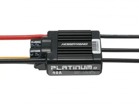 Фото Бесколлекторный регулятор Hobbywing PLATINUM-40A-V4 (40A-60A, Aircraft, Heli) | Инномарт