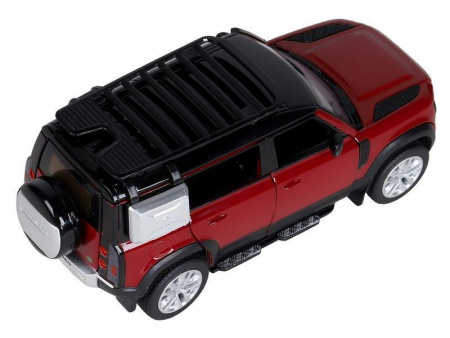Фото Машина "АВТОПАНОРАМА" Land Rover Defender 110, 1/32, красный, свет, звук, в/к 17,5*13,5*9 см | Инномарт