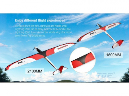 Фото Радиоуправляемый планер Top RC Lightning 2100 (Propeller Power System) 2100мм KIT | Инномарт