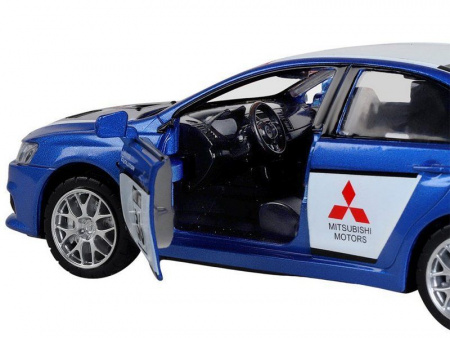 Фото Машина "АВТОПАНОРАМА" Mitsubishi Lancer Evolution, 1/32, синий, свет, звук, в/к 18*9*13,5 см | Инномарт