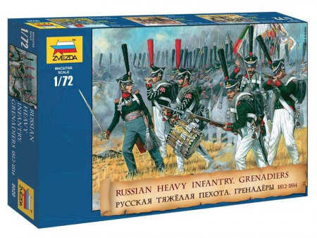 Фото Сборные солдатики ZVEZDA Русская тяжёлая пехота Гренадёры 1812-1814 гг., 1/72 | Инномарт