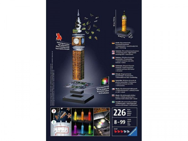 3D Пазл Ravensburger "Ночной Биг-Бен", 216 эл. | Инномарт