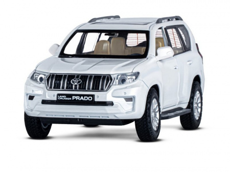 Фото Машина "АВТОПАНОРАМА" Land Cruiser Prado, 1/24, белый, свет, звук, в/к 24,5х12,5х10,5 см | Инномарт