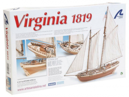 Фото Сборная деревянная модель корабля Artesania Latina VIRGINIA AMERICAN SCHOONER, 1/41 | Инномарт