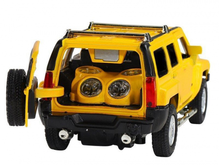 Фото Машина "АВТОПАНОРАМА" Hummer H3, желтый, 1/32, свет, звук, инерция, в/к 17,5*13,5*9 см | Инномарт