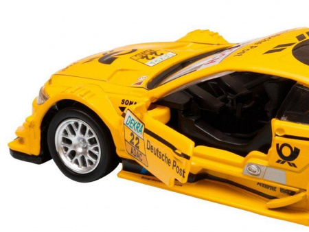 Фото Машина "АВТОПАНОРАМА" BMW M3 DTM, желтый, 1/42, инерция, в/к 17,5*12,5*6,5 см | Инномарт