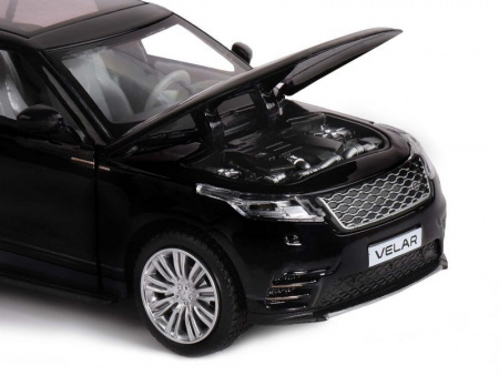 Фото Машина "АВТОПАНОРАМА" Range Rover Velar, черный, 1/32, свет, звук, инерция, в/к 17,5*12,5*6,5 | Инномарт