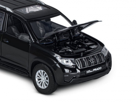 Фото Машина "АВТОПАНОРАМА" Land Cruiser Prado, 1/24, черный, свет, звук, в/к 24,5х12,5х10,5 см | Инномарт