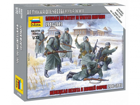 Фото Сборные солдатики ZVEZDA Немецкая пехота 1939-1942гг (зима), 1/72 | Инномарт