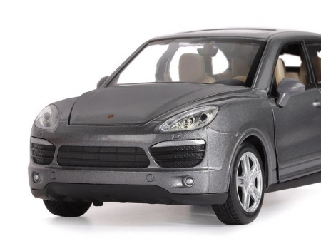 Фото Машина "АВТОПАНОРАМА" Porsche Cayenne S, серый, 1/24, свет, звук, в/к 24,5*12,5*10,5 см | Инномарт