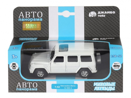Фото Машина "АВТОПАНОРАМА" Mercedes-Benz G350d, белый, 1/42, инерция, в/к 17,5*12,5*6,5 см | Инномарт