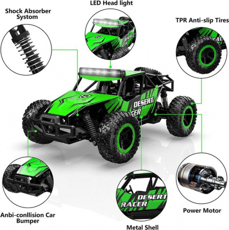 Фото Радиоуправляемый внедорожник Volantex RC Desert King зеленый 2WD 2.4G 1/16 RTR | Инномарт